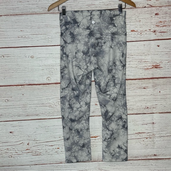 Lululemon Wunder Under HR Crop Dual Shibori Antique White Cement Grey Sz 6 - Picture 8 of 12